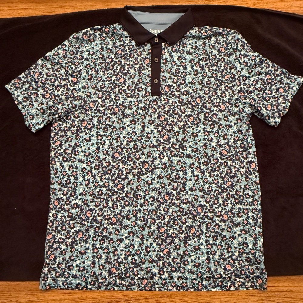 RHONE Golf Polo Shirt - Black and Blue